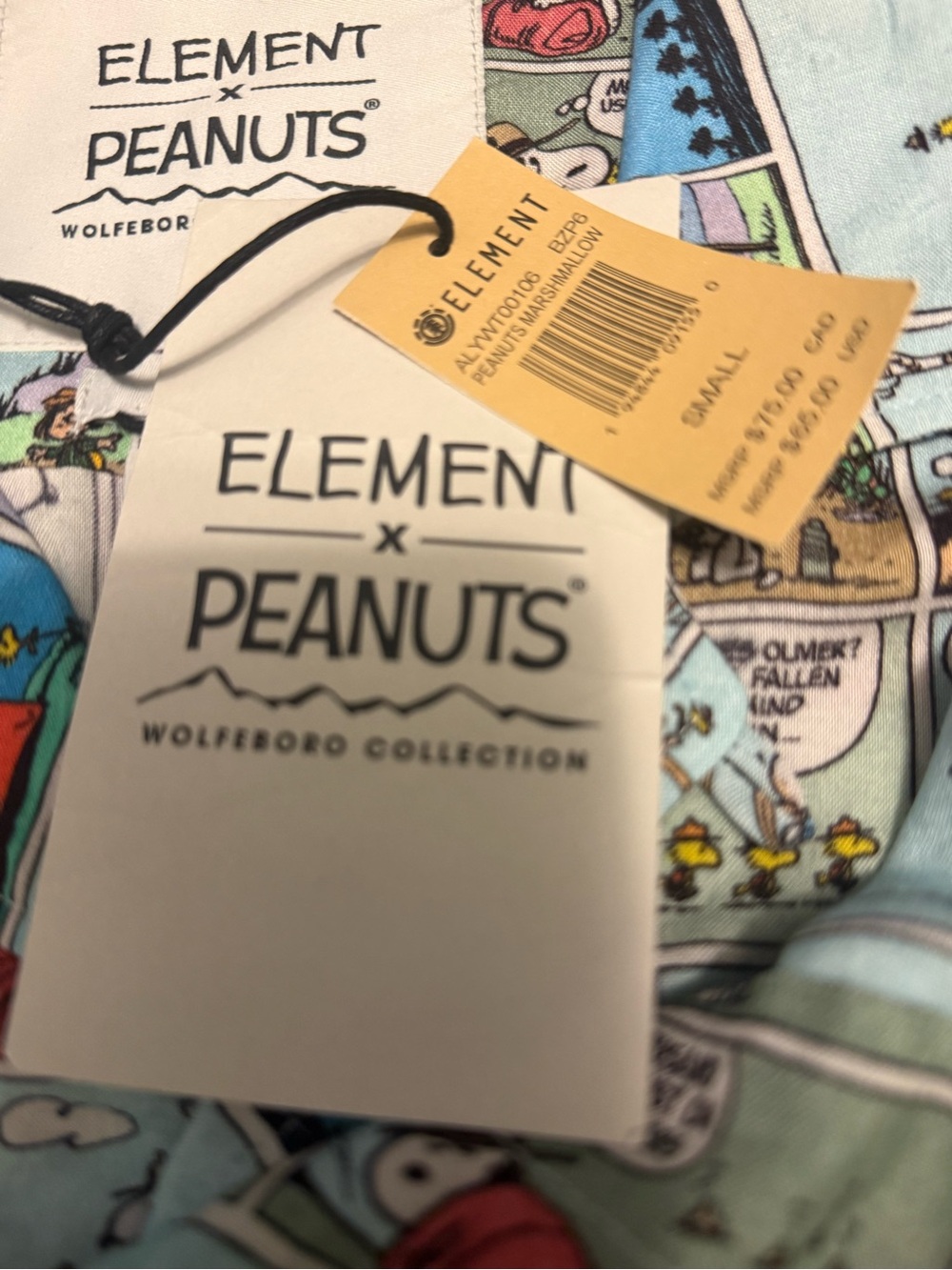 Element Peanuts Comic Panel Button-Down Shirt NWT Size Small - Picture 7 of 9